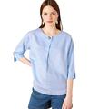 Monsoon Ladies Longline Top in Pure Linen Womens Size X Large - Blue Top