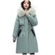 Women's Winter Jacket, Long, Warm Lined with Fur Hood, Ski Jacket, Women's Long with Hood, Winter Parka Coat, Casual, Large Size, Cotton Jacket, Zip Coat, Long Women's Winter Jackets with Pocket, Green (green 2), L