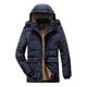 Men Winter Classic Warm Detachable Hat Parkas Jacket Coat Men Autumn Outwear Outfits Pockets Men Jackets Parka (Color : Blue, Size : 3XL)