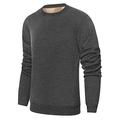 MAGCOMSEN Mens Sweatshirts Pullover Sweater Outdoor Hiking Running Tops Mens Jumper Classic Plain Round Neck Jumpers Active Sweatshirts Casual Wear Jumpers Mens Baselayer Tops, Dark Grey