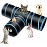 Tunnel Chat Jeu Chat, Tunnel Lapin Pet Tunnel 3 Way Crinkle Tunnel Tube Pliable Jouet pour Les
