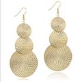 Free People Jewelry | 14k Gold Plated Dangle Disc Earrings | Color: Gold | Size: Os
