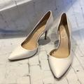 Jessica Simpson Shoes | Jessica Simpson White Heels 7.5 High Heel Shoe Pointed Toe Slip On | Color: White | Size: 7.5