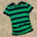 Michael Kors Tops | Michael Kors Kelly Green And Navy Striped Top | Color: Blue/Green | Size: M