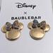 Disney Jewelry | Disney X Baublebar Minnie Mouse Christmas Earrings. Gold With Multicolor Bow | Color: Gold | Size: Os