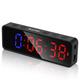 SLEVIO Portable Gym Timer, Fitness Timer Clock with Built-in Powerful Magnet, Large LED Digital Anti Vertigo Display, Home Accessories Upgraded Workout for Garage Scools (Black), (SS-FT31)