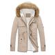 Men's Jacket Winter Warm Jackets Windproof Coat with Zip Pockets Hood,Without Hat,Work Top Thick Sweater White 4XL