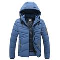 Men's Hooded Collar Winter Casual Padded Cotton Jacket Mens Sweatshirt Hoodie Sweater Sale Windproof Outerwear Clothing for Daily Outdoor Wear