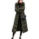 SKYWPOJU Women's Warm Fleece Winter Military Parka Jacket with Fur Hood (Color : Green, Size : L)