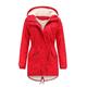 Women's Jacket Autumn And Winter Fashion Solid Color Plus Size Warm Hooded Mid-length Coat With Pockets 5XL