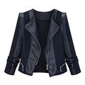 BUKINIE Womens Fashion Vintage Jacket Faux Suede Leather Long Sleeve Zipper Short Moto Biker Coat Cropped Outerwear Regular and Plus Sizes Black