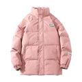 Cotton Winter Couple Men's Candy Color Stand-up Collar Warm Jacket Mens Sweatshirt Hoodie Sweater Sale Windproof Outerwear Clothing for Daily Outdoor Wear Pink