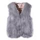 Winter Trend Womens Sleeveless Faux Fur Waistcoat Solid Collor Winter Loose Vest Coat Winter Outerwear Thick Cardigan Vest (Color : GY, Size : M)