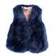 Winter Trend Womens Sleeveless Faux Fur Waistcoat Solid Collor Winter Loose Vest Coat Winter Outerwear Thick Cardigan Vest (Color : NY, Size : XL)