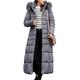 SKYWPOJU Women's Warm Fleece Winter Military Parka Jacket with Fur Hood (Color : Gray, Size : XXL)