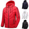 BGUK Men's jackets, winter jacket, quilted jacket, men's warm winter jacket, parka jacket, winter coat with hood, transition jacket, winter parka, warm cotton jacket with zip, red, XS