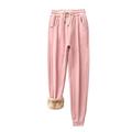 MNRIUOCII Women's Winter Warm Fleece Jogger Trousers Sherpa Lined Jogging Bottoms Active Track Pants Women's Lining Sweatpants with Pockets