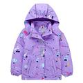 YFPICO Girls Ski Jacket,Waterproof Winter Coat For Girls,Printed Outdoor Running Jacket Size4-10