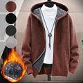 Men's Jacket Classic Solid Color Knitted Sweater Cardigan Sweater Slim Jacket Mens Sweatshirt Hoodie Sweater Sale Windproof Outerwear Clothing for Daily Outdoor Wear Black