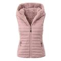 SJKU Womens Warm Zip Up Vest,Sleeveless Lightweight Jacket Outwear with Pockets,for Hiking Ski,Pink,M