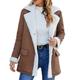 Womens Winter Coats Sale Clearance Long Sleeve Button Down Faux Lamb Wool Lapel Winter Warm Plush Coat Jacket Outwear (Brown 1,L)