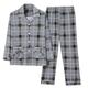 Men's Pajamas Check Pattern Pajamas Long-sleeved Pajamas Suit Thin Home Wear (Color : A, Size : 4XL)