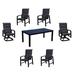 Gracie Oaks Sacide Courtyard Santorini 7 Piece Outdoor Dining Set Metal in Black | 29.84 H x 70.79 W x 39.37 D in | Wayfair