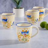 Laurie Gates Hand Painted Mug Set, Service For 4 (4 Pcs), Assorted Ceramic/Earthenware & Stoneware in Brown/Orange/White | Wayfair 130960.04RR