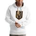 Men's Antigua White Vegas Golden Knights Logo Victory Pullover Hoodie