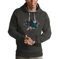 Men's Antigua Charcoal San Jose Sharks Logo Victory Pullover Hoodie