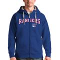 Men's Antigua Royal New York Rangers Wordmark Victory Full-Zip Hoodie