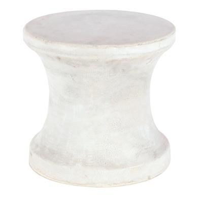 White Fiber Clay Contemporary Stool by Quinn Living in White