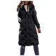 AILIEE Women's Long Padded Coat Winter Warm Quilted Jacket Parka Jacket Warm Maxi Puffer Coat Lady Long Coats Winter Down Jacket Women Slim Waist Belt Mid-Length Waist Solid Color Padded Jacket Black