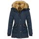 Slim Outwear Women Long Removable Hooded Jacket Coat Ladies Warm Fashion Padded Women's Parkas Hooded Jacket Coat Winter Coat Warm (Blue, L)