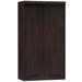 Better Home Products Modern Wood Double Sliding Door Wardrobe in Tobacco - Better Home Products W40-Tobacco