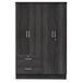 Better Home Products Luna Modern Wood 4 Doors 2 Drawers Armoire in Gray - Better Home Products NW448-Gray