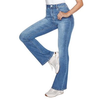 K Jordan High Rise Flare Jean (Size 4) Light Vintage Wash, Cotton,Polyester,Elastine