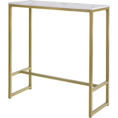 Sobuy - FSB34-G Bartisch mit goldenem Metallrahmen Stehtisch Bartresen Tresentisch Küchentheke Image