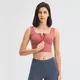 Soutien-gorge souple de couleur unie pour femmes débardeur grande taille Push Up Yoga fermeture