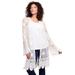 Plus Size Women's Floral-Lace Crochet Duster by Roaman's in Ivory (Size 34/36) Sweater