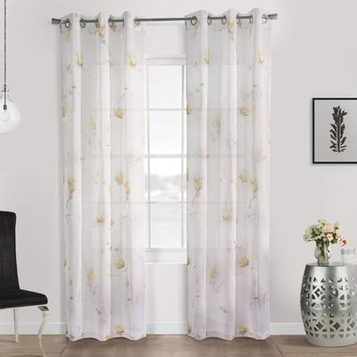 Wide Width Habitat Symphony Indoor Single Grommet Curtain Panel by Commonwealth Home Fashions in Yellow (Size 52