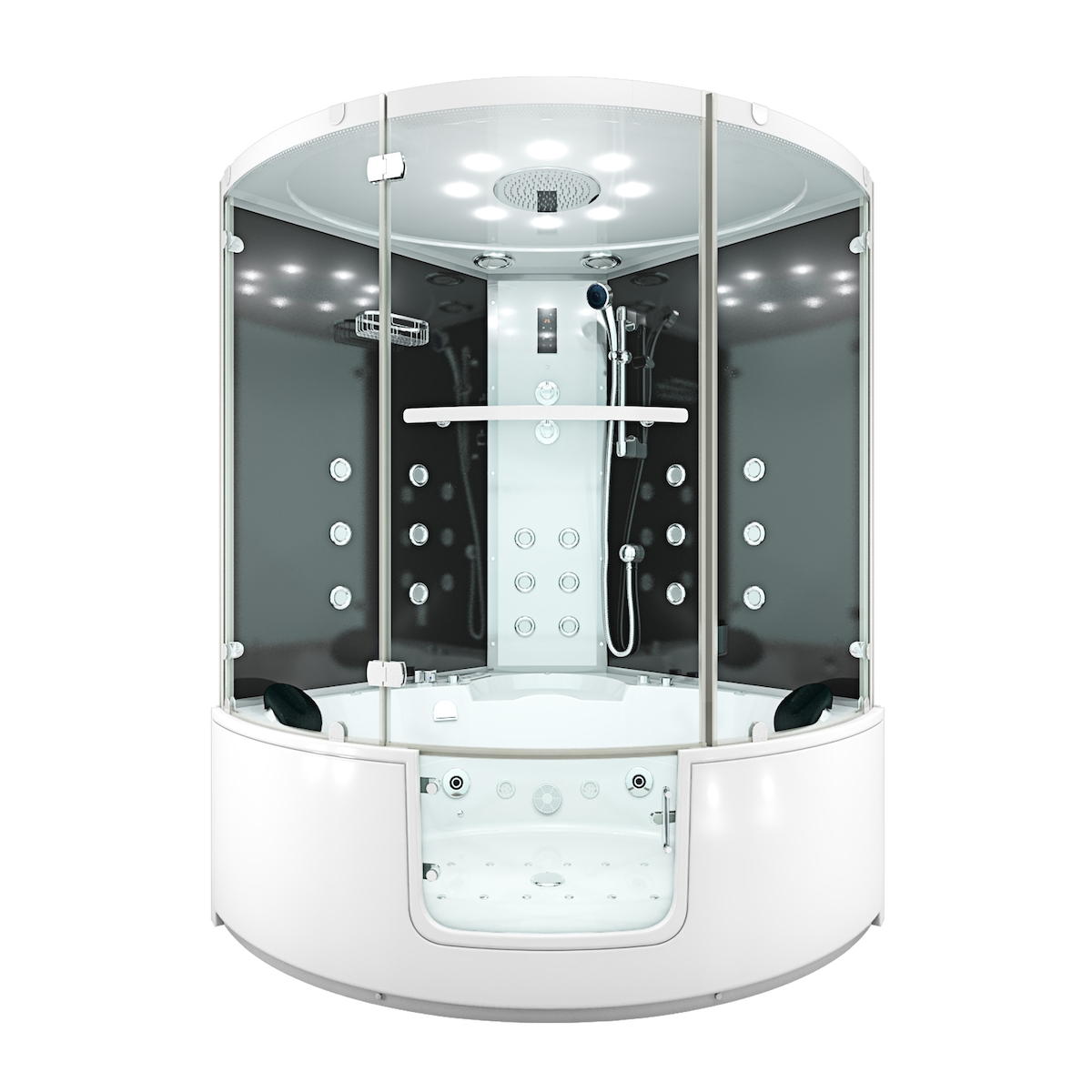 AcquaVapore Dampfdusche Whirlpool Dusche Duschkabine K60-SW-EH-EC-SC 140x140cm Schlauchreinigung+Scheibenversiegelung Image