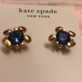 Kate Spade Jewelry | Kate Spade Nwt Blue And Gold-Tone “Forest Nouveau” Pierced Earrings. So Pretty! | Color: Blue/Gold | Size: Os