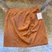 Free People Skirts | Free People Brown Caramel Suede Scrunched Skirt Nwt | Color: Brown/Tan | Size: M