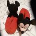 Disney Shoes | Disney Mickey Mouse Slippers - Red/ Black Sz L (9/10) | Color: Black/Red | Size: L (9-10)