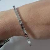 Coach Jewelry | Coach Crystal Rivet Bangle In Silver | Color: Silver | Size: Os