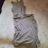 Free People Dresses | Free People Fp Beach Cotton Double Slit Maxi Dress Cover Up Taupe Gray | Color: Gray/Tan | Size: Xs