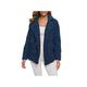 O·Lankeji Plus Size Faux Shearling Jacket for Womens,Long Sleeve Plush Button Coats with Pocket,Solid Color Lapel Outwear for Warm Winter (Color : Blue, Size : XXL)