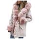 Women's Winter Coat with Fur Medium Length Warm Winter Parka Plain Women's Coat Slim Fleece Jacket Women Elegant Quilted Jacket Transition Jacket Winter Jacket, X07-beige, XL