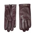 Men Leather Driving Gloves Men's Leather Touch Screen Thin Motorcycle Riding Driver Gloves Burgundy 10.5